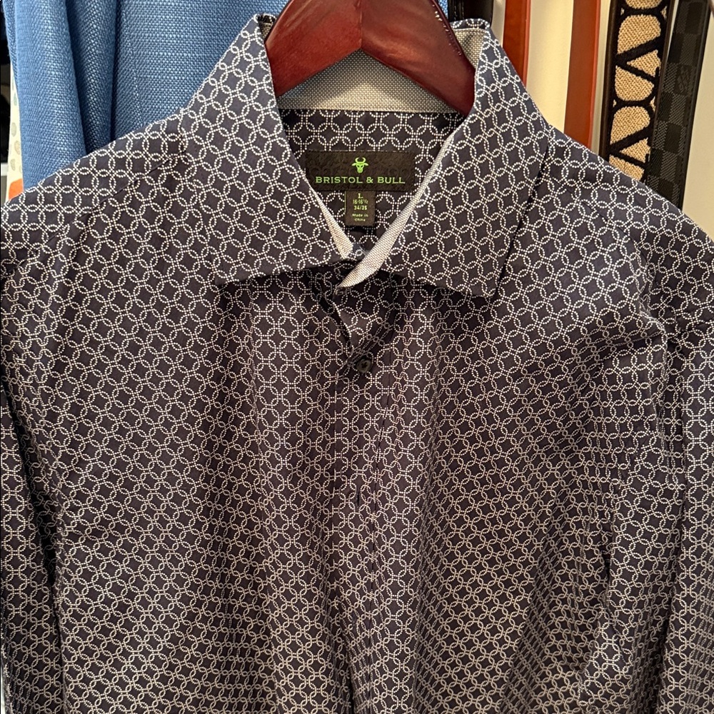 Bristol & Bull Men's Black Geometric Shirt